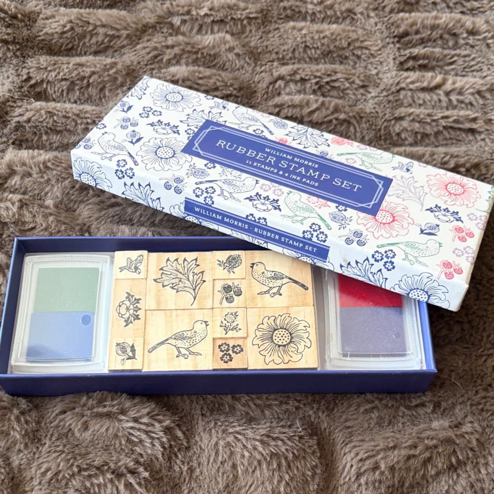 William Morris Floral Rubber Stamp Set - Multicolor Ink